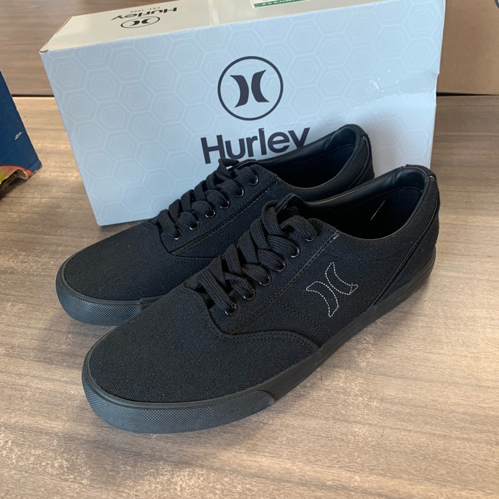 NIB Mens Hurley Arlo Lace Casual Sneaker Black